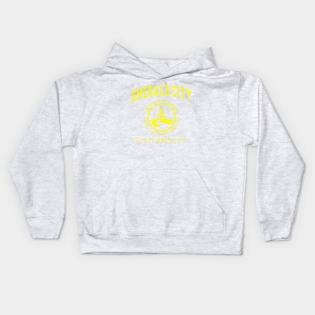 Emerald City University (Yellow) | The Wizard Of Oz | Wicked The Musical Kids Hoodie by rydrew